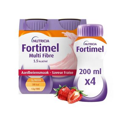 Fortimel Multifiber 1.5kcal aardbei 4x200ml