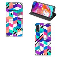 Samsung Galaxy A70 Stand Case Blokken Kleurrijk