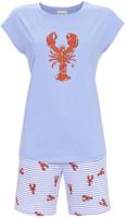 Katoenen shortama kreeft blauw Ringella