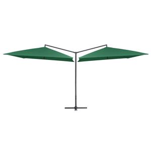 VidaXL Parasol dubbel met stalen paal 250x250 cm groen