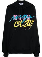 MSGM hoodie en coton à logo imprimé - Noir - thumbnail