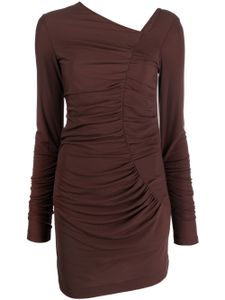 Helmut Lang robe asymétrique à design drapé - Marron