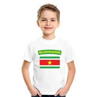 T-shirt met Surinaamse vlag wit kinderen - thumbnail