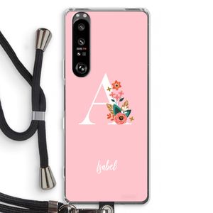Pink Bouquet: Sony Xperia 1 III Transparant Hoesje met koord