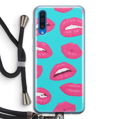 Bite my lip: Samsung Galaxy A50 Transparant Hoesje met koord