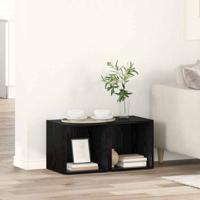 TV-kast met opslag 2 pcs Zwart 37 x 35 x 37 cm Bewerkt hout