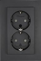 Enzo Kopp hk07 antraciet inbouw stopcontact ra dubbel + kinderbeveiliging - 4623115