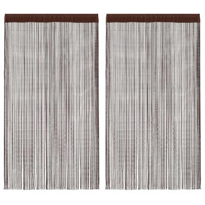 VidaXL Draadgordijnen 100x250 cm bruin 2 st