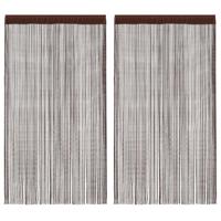 VidaXL Draadgordijnen 100x250 cm bruin 2 st