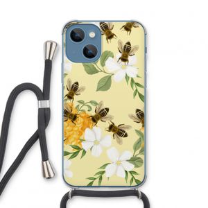 No flowers without bees: iPhone 13 mini Transparant Hoesje met koord