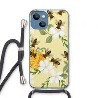 No flowers without bees: iPhone 13 mini Transparant Hoesje met koord