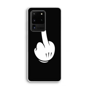 Middle finger black: Samsung Galaxy S20 Ultra Transparant Hoesje
