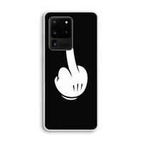 Middle finger black: Samsung Galaxy S20 Ultra Transparant Hoesje