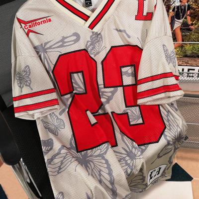 Bon&Bon Sporsity Heren Voetbal T-shirt - Oversized V-hals Mesh Top Abrikoos / XL