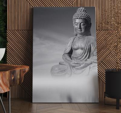 Zen-stijl grijze Boeddha schilderij