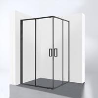 Best Design Douchecabine Hulmer Nero 120x89x210 cm Met Twee Schuifdeuren Mat Zwart