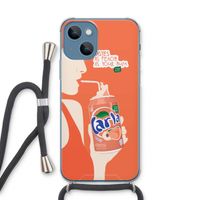 Peach please!: iPhone 13 Transparant Hoesje met koord