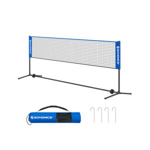 In hoogte verstelbaar tennisnet met transporttas, Blauw