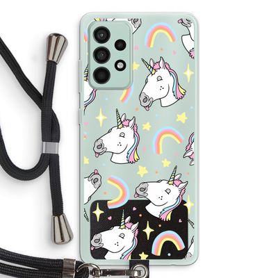 Rainbow Unicorn: Samsung Galaxy A52s 5G Transparant Hoesje met koord