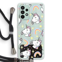 Rainbow Unicorn: Samsung Galaxy A52s 5G Transparant Hoesje met koord