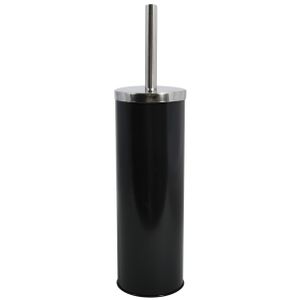 MSV Toiletborstel in houder/wc-borstel - metaal - zwart - 38 cm   -
