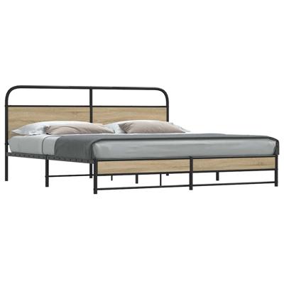 Bedframe zonder matras metaal gerookt eikenkleurig 200x200 cm