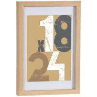 Houten fotolijst - bruin - 21 x 30 cm - fotolijstje - met passe-partout - decoratie