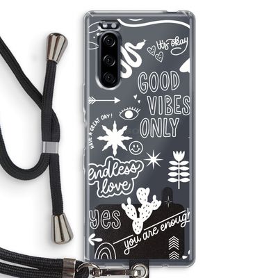 Good vibes: Sony Xperia 5 Transparant Hoesje met koord