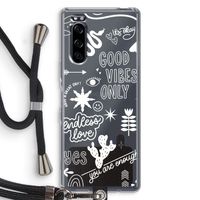 Good vibes: Sony Xperia 5 Transparant Hoesje met koord
