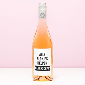 Wijnfles Beterschap alle slokjes helpen - Rosé (Blush Rosé)