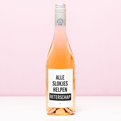 Wijnfles Beterschap alle slokjes helpen - Rosé (Blush Rosé)