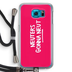 Neuters (roze): Samsung Galaxy S6 Transparant Hoesje met koord
