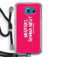 Neuters (roze): Samsung Galaxy S6 Transparant Hoesje met koord