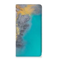 Nokia G22 Standcase Marble Blue Gold - thumbnail