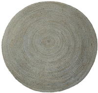 Rond vloerkleed gevlochten jute Pale Aqua in 2 maten
