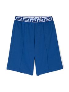 Versace Kids short à taille élastiquée Greca - Bleu