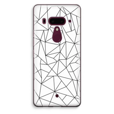 Geometrische lijnen zwart: HTC U12+ Transparant Hoesje