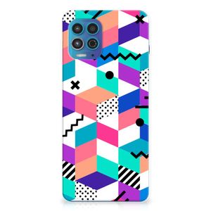 Motorola Moto G100 TPU Hoesje Blokken Kleurrijk