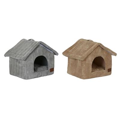 Hondenbed DKD Home Decor 40 x 33 x 38 cm 48 x 37 x 40 cm Grijs Kameel Aluminium 2 Stuks