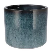 DK Design Bloempot Blue Glaze - rond - blauw - D15xH17cm - ombre