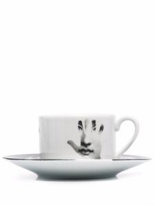 Fornasetti tasse et sous-tasse en porcelaine Tema e Variazioni - Blanc