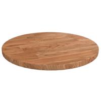 Tafelblad rond Ø30x1,5 cm bewerkt massief eikenhout lichtbruin