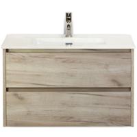 Dante Badmeubelset 80 cm - Craft Oak - Keramische Wastafel Wit Cover