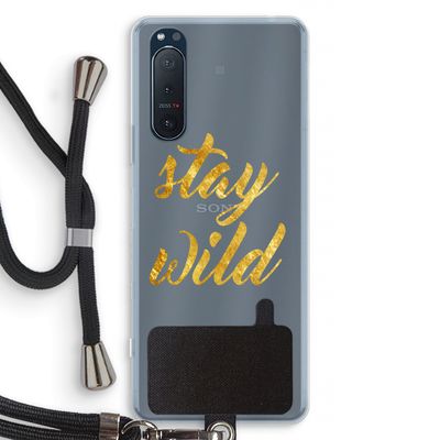 Stay wild: Sony Xperia 5 II Transparant Hoesje met koord
