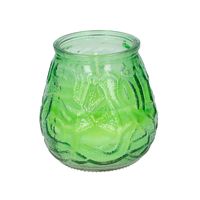 1x Citronella lowboy tafelkaars - 10 cm - groen glas - thumbnail