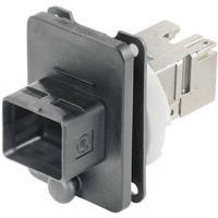 Telegärtner 100007419 RJ45-flensset variant 4 Koppeling, inbouw Aantal polen: 8P8C Zwart 1 stuk(s)