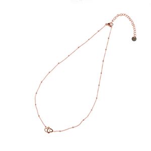 Go Dutch Label Ketting met Hartjes Rosé