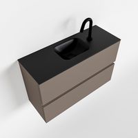 Toiletmeubel Mondiaz Ada | 80 cm | Meubelkleur Smoke | Lex wastafel Urban Midden | 1 kraangat
