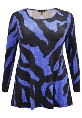 Yoek Gebreide tuniek flare NICE | Blauw | Maat 42/44