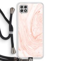 Peach bath: Samsung Galaxy A22 4G Transparant Hoesje met koord